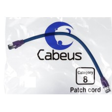 PC-SSTP-RJ45-Cat.8-0.3m-LSZH (9699c), серый. Патч-корд медный. CABEUS