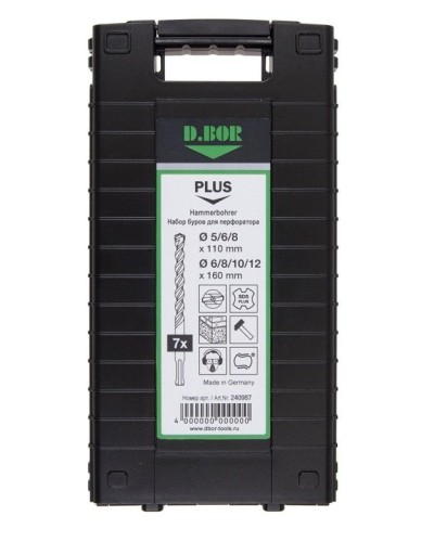 Набор буров SDS-plus V PLUS 7шт, 2-cutting (240987). Набор буров SDS-plus (5,6,8х110 мм; 6,8,10,12х160 мм). D.BOR в Коврове