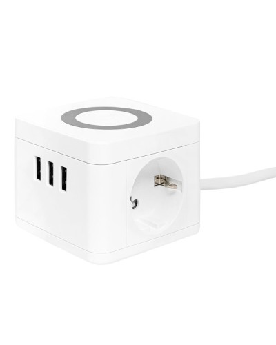 Удлинитель Куб 2 гнезда 3USB 2,4А+зарядное устройство 1,3 метра 1мм2. Удлинитель Куб. EKF в Коврове