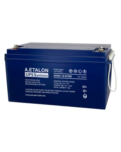 A.ETALON AHRX 12-670W (150). Аккумулятор герметичный свинцово-кислотный. ETALON в Коврове