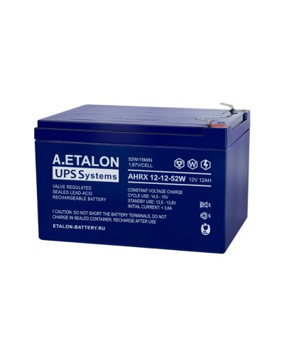 A.ETALON AHRX 12-12-52W. Аккумулятор герметичный свинцово-кислотный. ETALON в Коврове