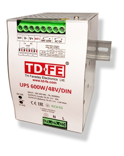 UPS 600W/48V/DIN. Источник вторичного электропитания резервированный. FARADAY в Коврове