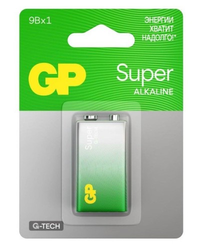 GP Super Alkaline 9V Крона (GP 1604AA21-5CRSBC1), БЛИСТЕР. Алкалиновая батарейка. GP Batteries в Коврове