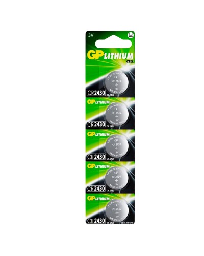 GP Lithium CR2430 (GP CR2430-2C5 100/1000), упак. 5 шт. БЛИСТЕР. Литиевые дисковые батарейки. GP Batteries в Коврове