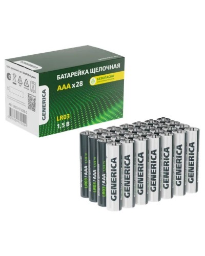 Батарейка Alkaline LR03/AAA GENERICA (28 шт) (ABT-LR03-ST-B28-G). Батарейка щелочная. IEK в Коврове