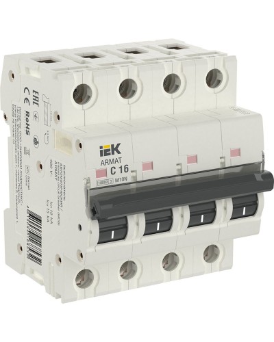 M10N 4P C 16А 10кА ARMAT (AR-M10N-4-C016). Автоматический выключатель. IEK в Коврове