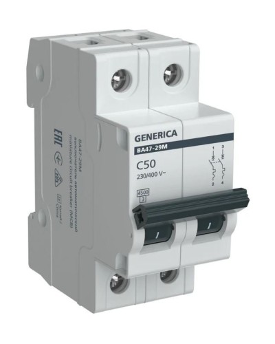 GENERICA ВА47-29М 2P C 50А 4,5кА (MVA21-2-050-C-G). Автоматический выключатель. IEK в Коврове