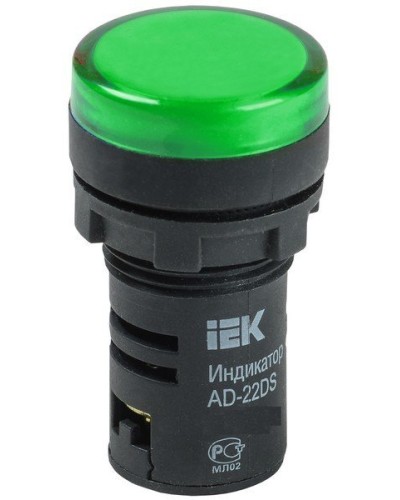 Лампа AD22DS (LED)матрица D22мм зеленый 24В AC/DC (BLS10-ADDS-024-K06). Светосигнальный индикатор. IEK в Коврове