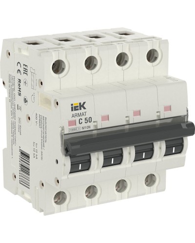 M10N 4P C 50А 10кА ARMAT (AR-M10N-4-C050). Автоматический выключатель. IEK в Коврове