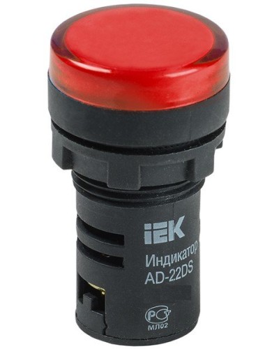 Лампа AD22DS (LED) матрица D22мм красный 24В AC/DC (BLS10-ADDS-024-K04). Светосигнальный индикатор. IEK в Коврове