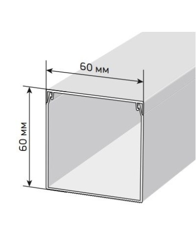 Короб 60х60 ЭЛЕКОР (CKK10-060-060-1-K01). Кабель-канал с двойным замком. IEK в Коврове