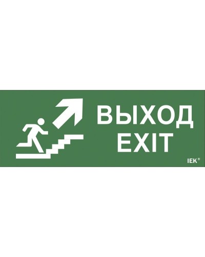 Самоклеящаяся этикетка Выход/лестница вверх/фигура (LPC10-1-24-09-VLVVF). Самоклеящаяся этикетка 240х90 мм. IEK в Коврове