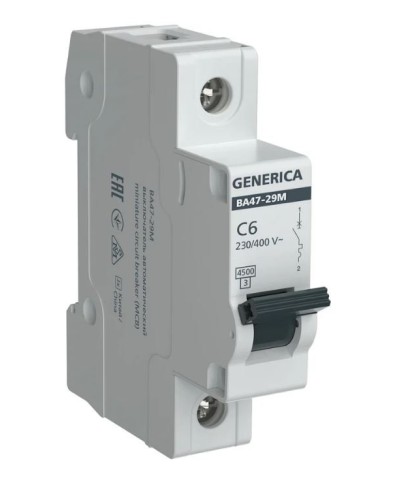 GENERICA ВА47-29М 1P C 6А 4,5кА (MVA21-1-006-C-G). Автоматический выключатель. IEK в Коврове