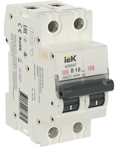 M06N 2P B 16А 6кА ARMAT (AR-M06N-2-B016). Автоматический выключатель. IEK в Коврове
