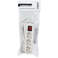 У03В 3 места, 7м GENERICA (WYP10-10-03-07-ZK-G). Удлинитель 3 места 2P+PE, 3х1 кв.мм, 10А, 250В. IEK