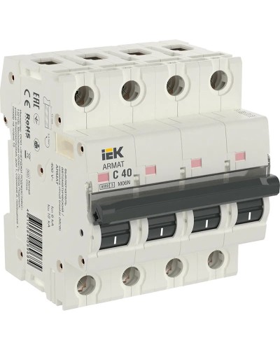 M06N 4P C 40А 6кА ARMAT (AR-M06N-4-C040). Автоматический выключатель. IEK в Коврове