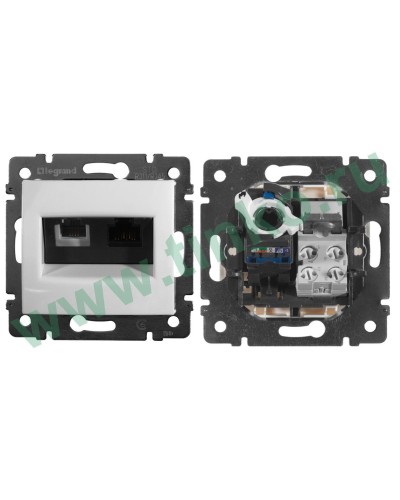 Розетка Valena 2xRJ11+RJ45 Cat.6, белый (770080). Розетка. LegranD в Коврове