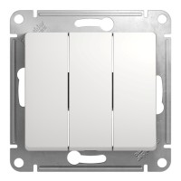 Glossa выключатель 3-клавишный, скрытой установки, механизм, белый (GSL000131). Выключатель. Systeme Electric