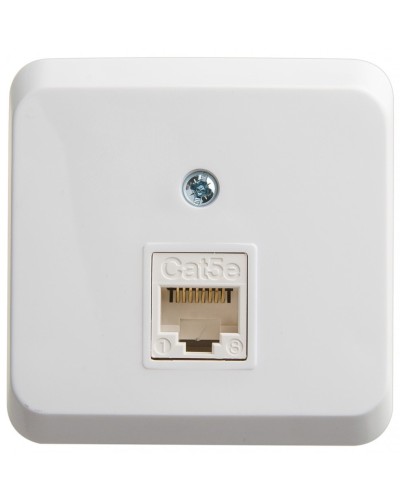Этюд розетка RJ45 1-местная, кат. 5Е, открытой установки, белый (KOMA-001B). Розетка компьютерная. Systeme Electric в Коврове