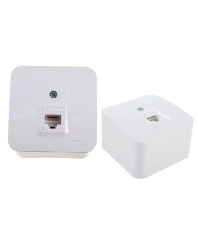 BLANCA розетка RJ45 1-местная, кат. 5Е, открытой установки, белый (BLNIA045001). Розетка компьютерная с изолированной пластиной. Systeme Electric в Коврове