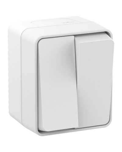 AtlasDesign PROFI54 выключатель 2-клавишный, открытой установки, белый (ATN540151). Выключатель. Systeme Electric в Коврове