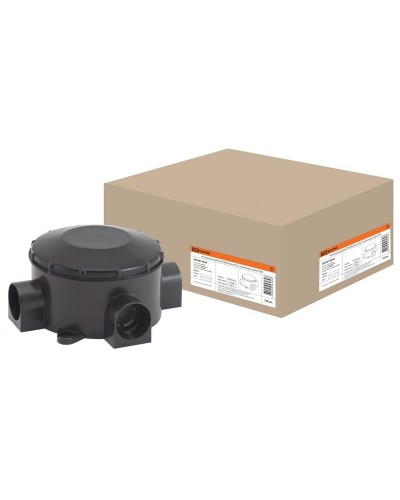 Распаячная коробка ОП D80х35мм, IP42, 3-х рожковая, черная TDM (SQ1401-4044). Распаячная коробка ОП. TDM ЕLECTRIC в Коврове