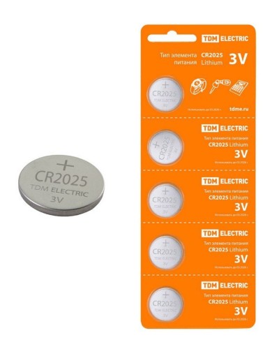 CR2025 Lithium 3V BP-5 TDM (SQ1702-0028). Элемент питания. TDM ЕLECTRIC в Коврове