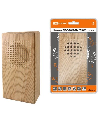 ЗПС-10/2-Пт ЭКО сосна, птичка, без кнопки, AC 230V (SQ1901-0026). Звонок проводной. TDM ЕLECTRIC в Коврове