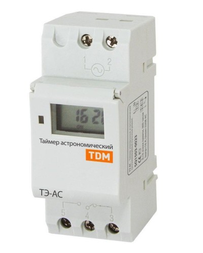 ТЭ-АС-1мин/24ч-8on/off-16А-DIN (астрономический) TDM (SQ1503-0023). Таймер электронный. TDM ЕLECTRIC в Коврове