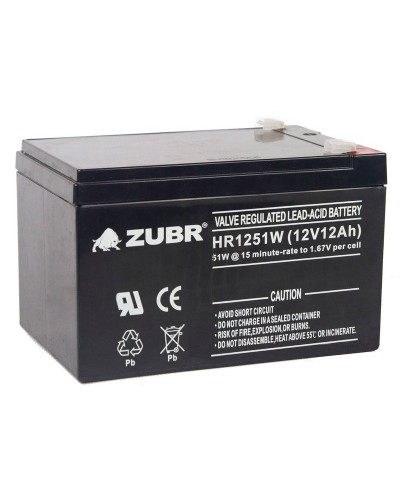 ZUBR HR 1251W (12V, 12Ah). Аккумулятор герметичный свинцово-кислотный. ZUBR в Коврове