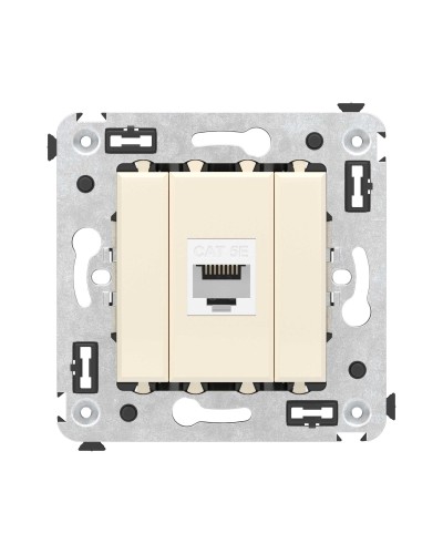 Розетка RJ-45 в стену, кат.5E, Avanti, одинарная, ванильная дымка (4405663). Розетка компьютерная. ДКС в Коврове