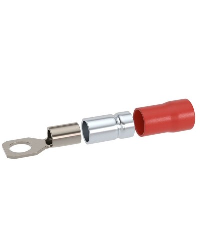 Наконечник НКИ 0,25-1,5 М5 (D5,3мм) с отверстием под винт (100 шт) (2A5P-DS-PVC). Наконечник с отверстием под винт и изолированным фланцем ПВХ, двойная гильза. ДКС в Коврове