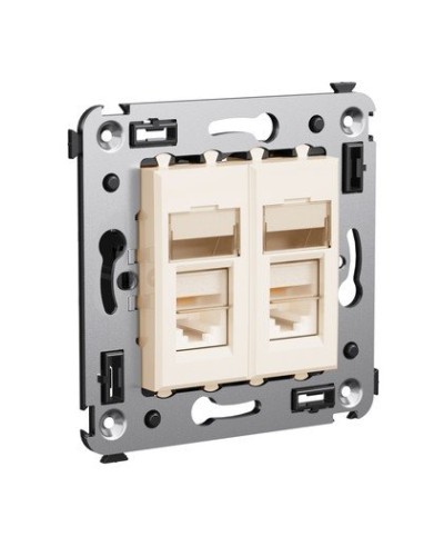 Розетка RJ-45 Avanti в стену двойная экранированная ванильная дымка (4405364). Розетка. ДКС в Коврове