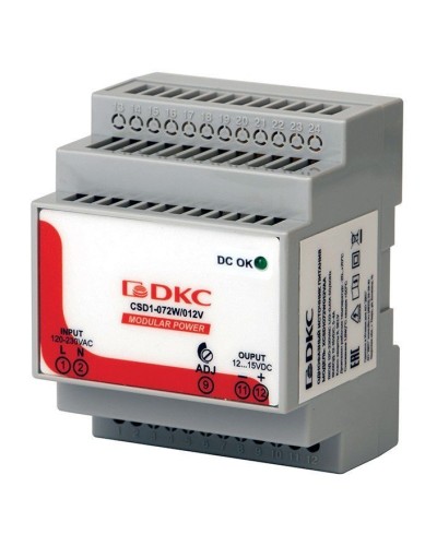 Источник питания однофазный 72Вт, 5А, 12В (XCSD1072W012VAA). Источник питания  MODULAR POWER однофазный. ДКС в Коврове