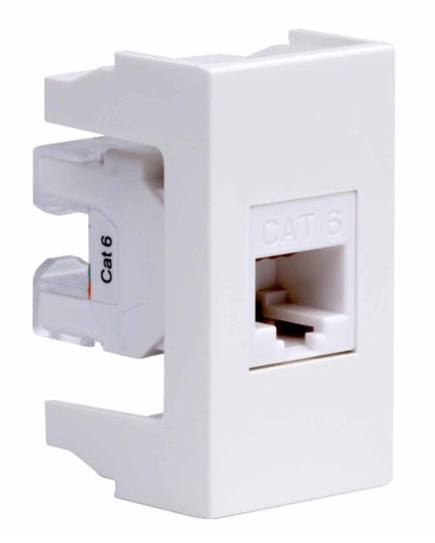 Розетка RJ-45 Viva 1 модуль кат.6A белая (45058). Розетка компьютерная экранированная с одним разъёмом. ДКС в Коврове