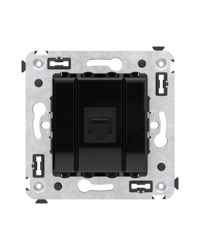 Розетка RJ-45 в стену, кат.5E, Avanti, одинарная, черный квадрат (4402663). Розетка компьютерная. ДКС в Коврове
