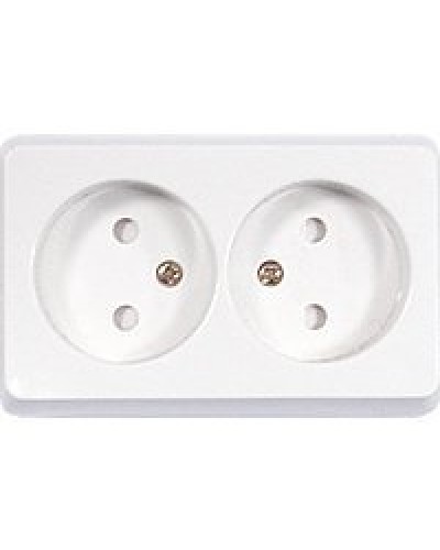 Розетка двойная открытой установки без з/к, бежевый, LK Standard (813601). Розетка без заземляющих контактов с защитными шторками. Экопласт в Коврове