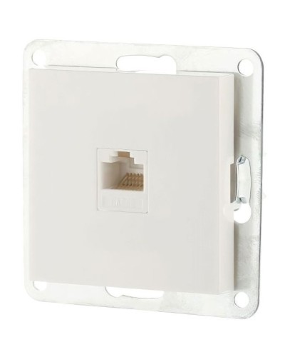 Розетка RJ-45 кат.5е с накладкой, белый LK80 (846104-1). Розетка компьютерная. Экопласт в Коврове