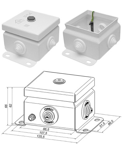 КМ IP55-0808 (без DIN рейки). Коробка монтажная электротехническая. Гефест в Коврове