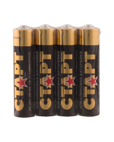 СТАРТ LR03-SH4-BOX (1,5 В, AAA, LR03), упак. 4 шт.. Алкалиновые батарейки. СТАРТ в Коврове